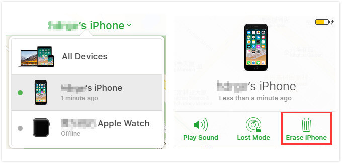 Borrar el iPhone de iCloud