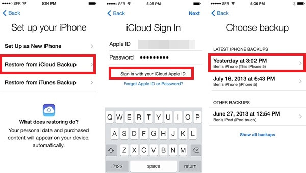 Restaurar el iPhone desde iCloud