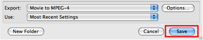 Guardar vídeos convertidos en Mac