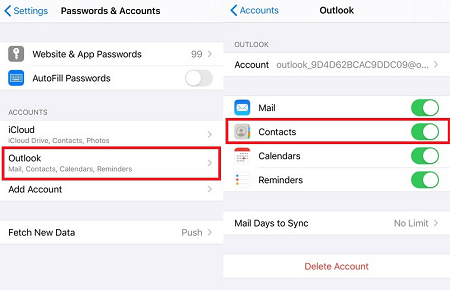 Sincronizar automáticamente los contactos del iPhone con Outlook