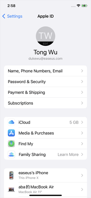 Ir a iCloud