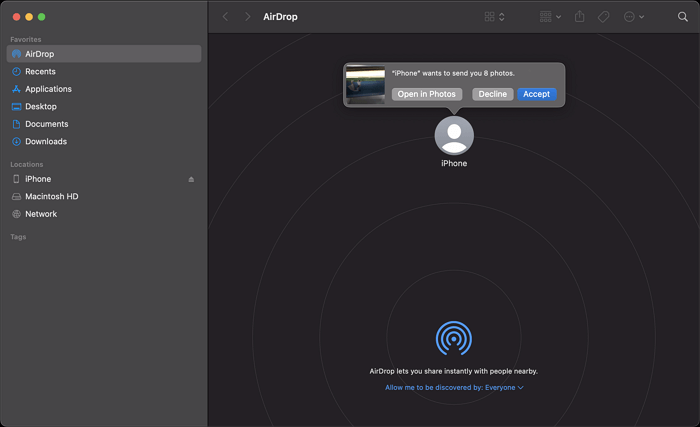 Cómo transferir fotos del iPhone al Macbook mediante AirDrop