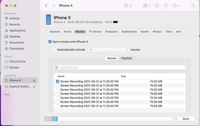 Cómo transferir vídeos del Mac al iPhone con Finder