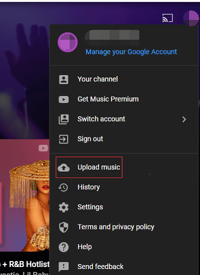 Subir música a YouTube Music