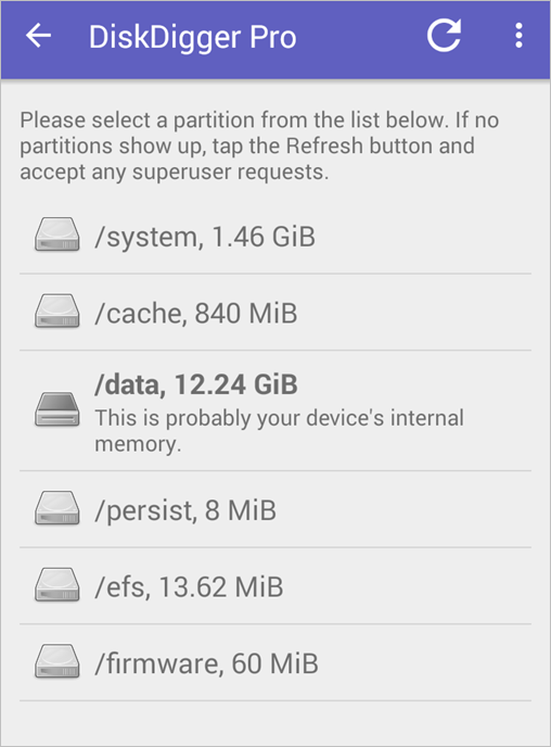 Recuperación de fotos con Disk Digger