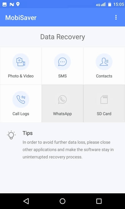 Recuperación de fotos/vídeos de Android sin PC.