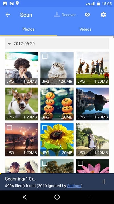 Restaurar fotos/vídeos borrados en un teléfono Android sin necesidad de un PC.