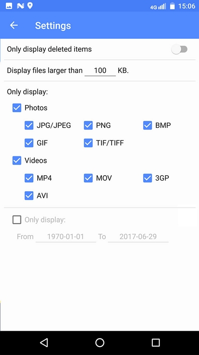 Restaura las fotos y vídeos perdidos en el teléfono Android directamente.