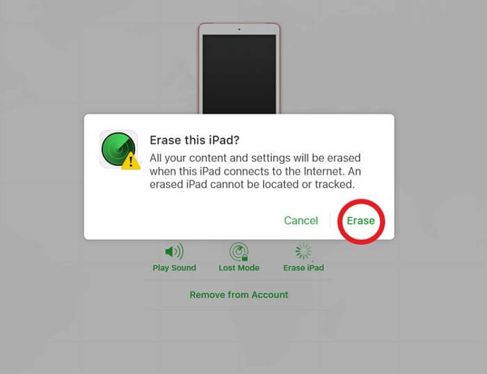 Cómo restablecer de fábrica el iPad sin contraseña a través de Buscar mi iPad