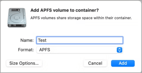 crear volumen en mac