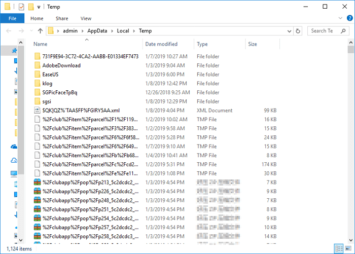 Eliminar los archivos temporales