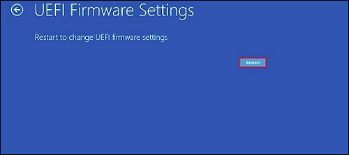Reiniciar la configuración del Firmware UEFI