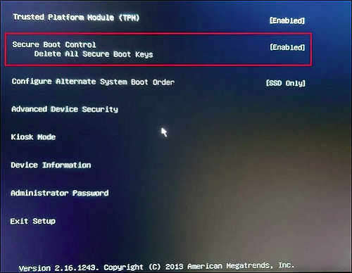 activar el arranque seguro