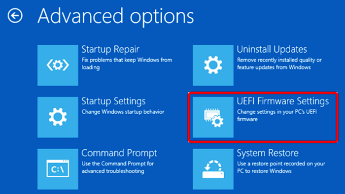 Introducir configuración UEFI