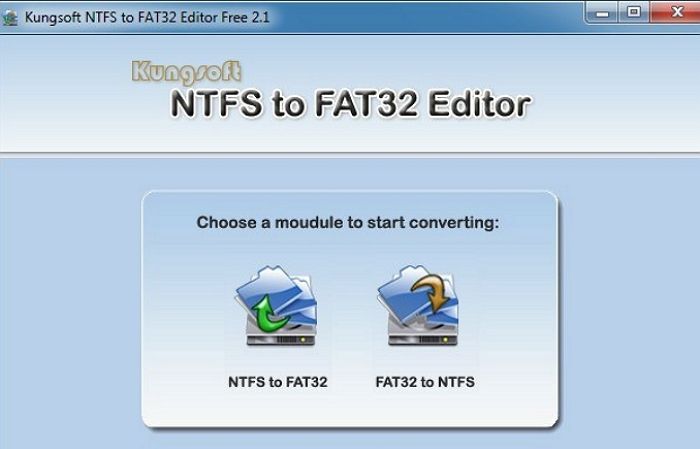 Editor de NTFS a FAT32 de Kungsoft