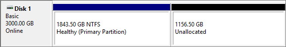 fusionar espacio no asignado mayor de 2TB 2