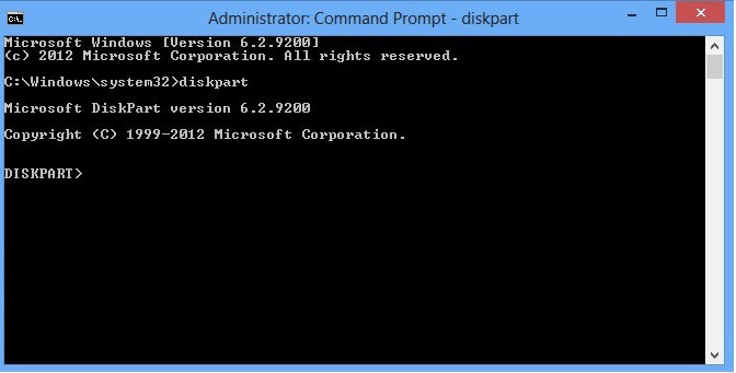 Abrir Diskpart en Windows 8
