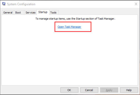 abre el administrador de tareas en inicio