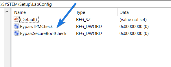 cambiar el nombre de BypassTPMCheck