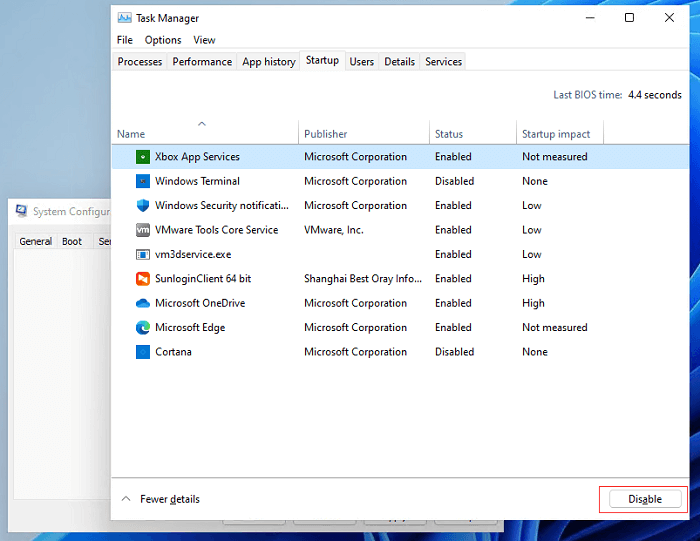 configuración del sistema 4