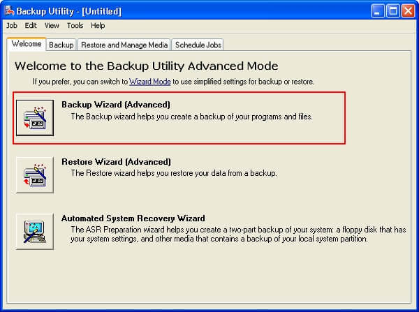 Haz una copia de seguridad de los archivos mediante la utilidad de copia de seguridad de Windows XP