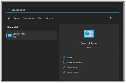 Panel de control