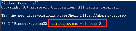 eliminar la copia de seguridad del historial de archivos en powershell