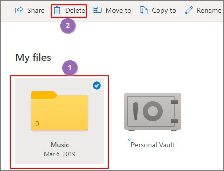 Eliminar carpetas para liberar espacio en OneDrive