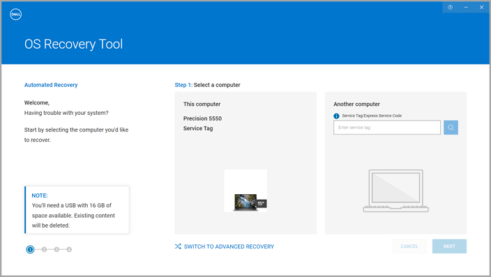 herramienta de recuperación del sistema operativo de dell - 1