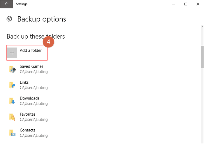 copia de seguridad de windows 11 usando el historial de archivos paso 4