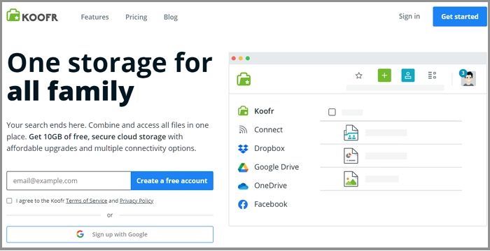Servicio de almacenamiento en la nube Koofr