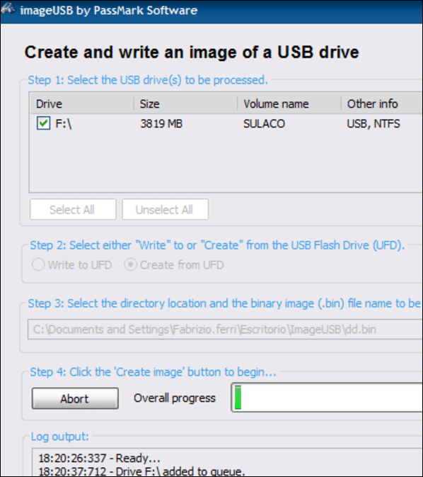 ImageUSB de Passmark Software