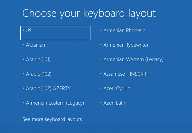seleccionar la disposición del disco