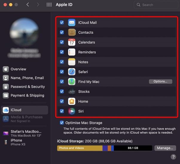 combinar iCloud con el dispositivo