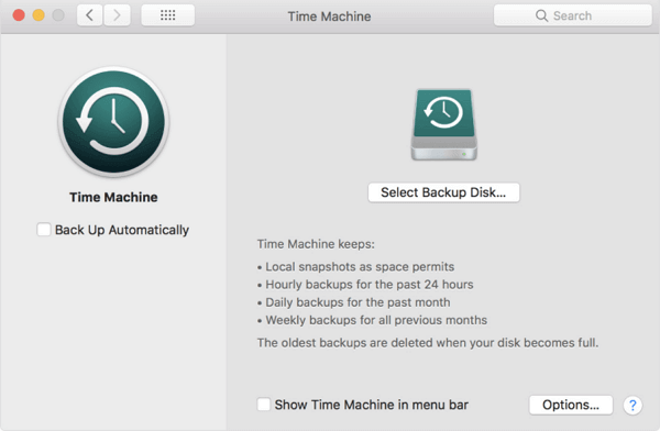 Copia de seguridad del Mac con Time Machine
