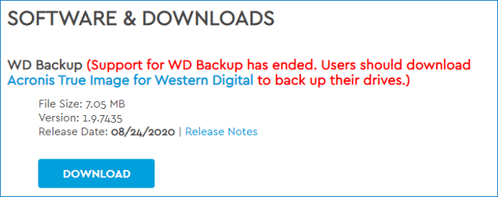 Finaliza la asistencia para copias de seguridad de WD