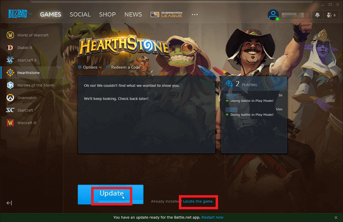 cambiar la carpeta de blizzard