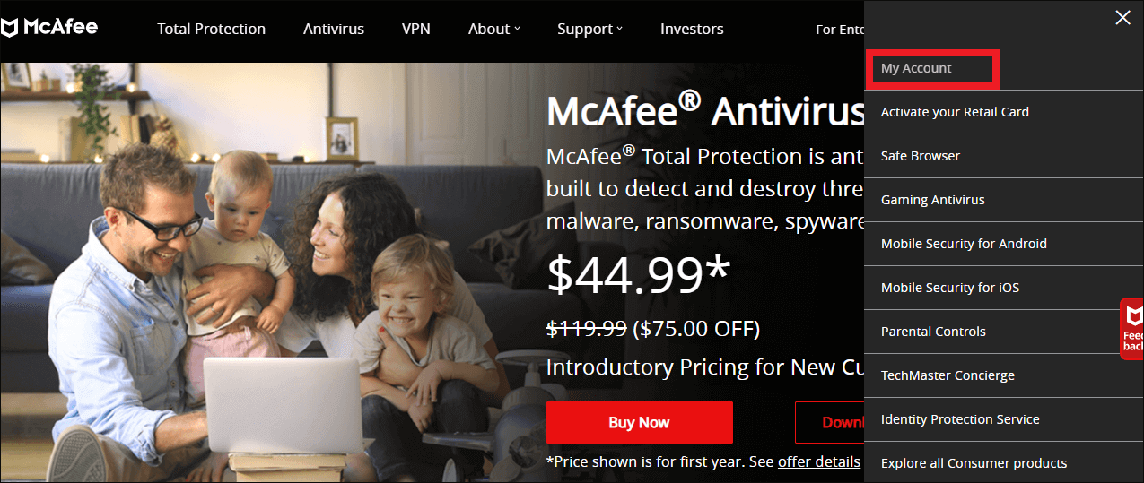 cuenta mcafee