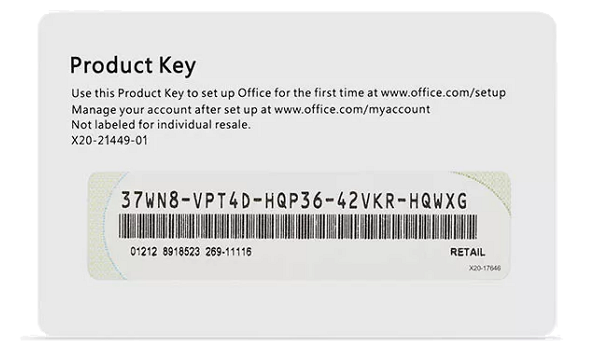 Find Office 365 Product Key On Card 