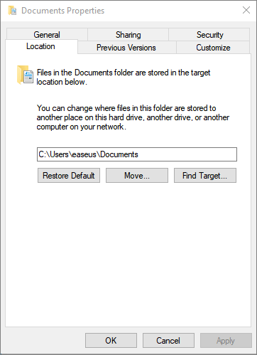 mover la ubicación del archivo