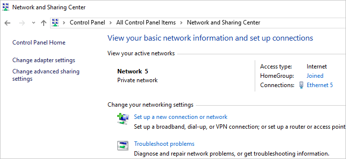 encontrar la red y el centro de intercambio