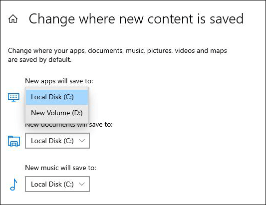 establece la ubicación de descarga deseada