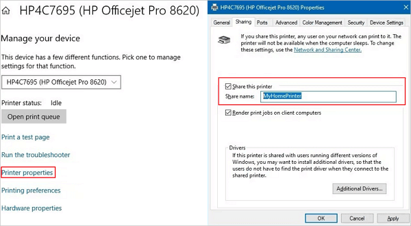  Cómo compartir la impresora sin el Grupo Hogar - 2