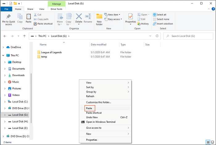 transferir juegos de disturbios usando copiar y pegar 2