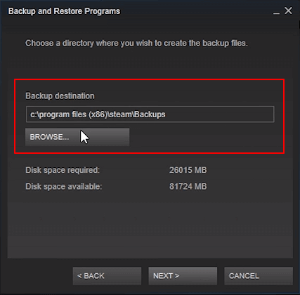 Elige la ubicación para guardar y hacer copias de seguridad de los juegos de Steam.