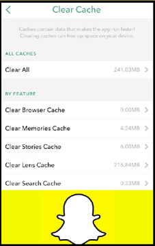 cómo arreglar la calidad de la cámara de snapchat - borrar caché