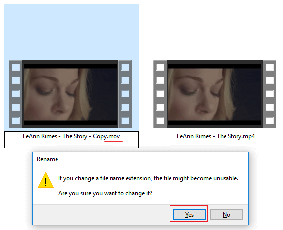 Convierte MOV a MP4 por el método manual.
