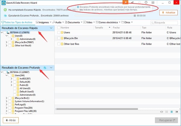 EaseUS Data Recovery Wizard - Scan Selected Drive