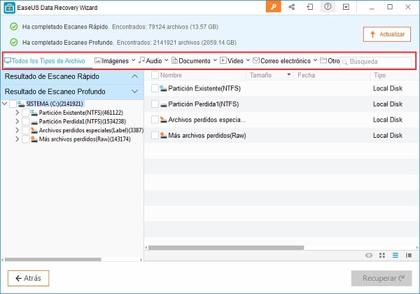 EaseUS Data Recovery Wizard - Select Files to Recover