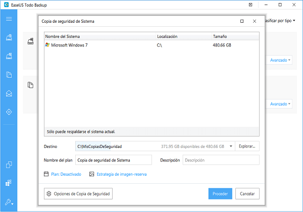Crear una copia de seguridad del sistema
